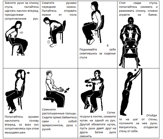 Изометрические упражнения со стулом