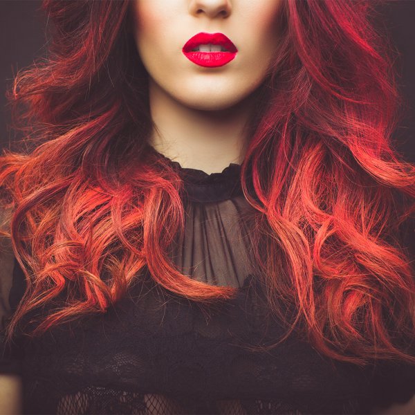 Красные блики на темных и светлых волосах - 20 фото с вариантами цвета