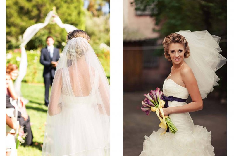 Свадебные прически с фатой: 35 фото с идеями укладки для невесты